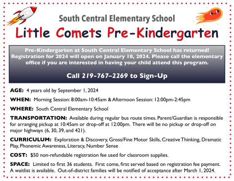 2024 Pre-Kindergarten Registration Information